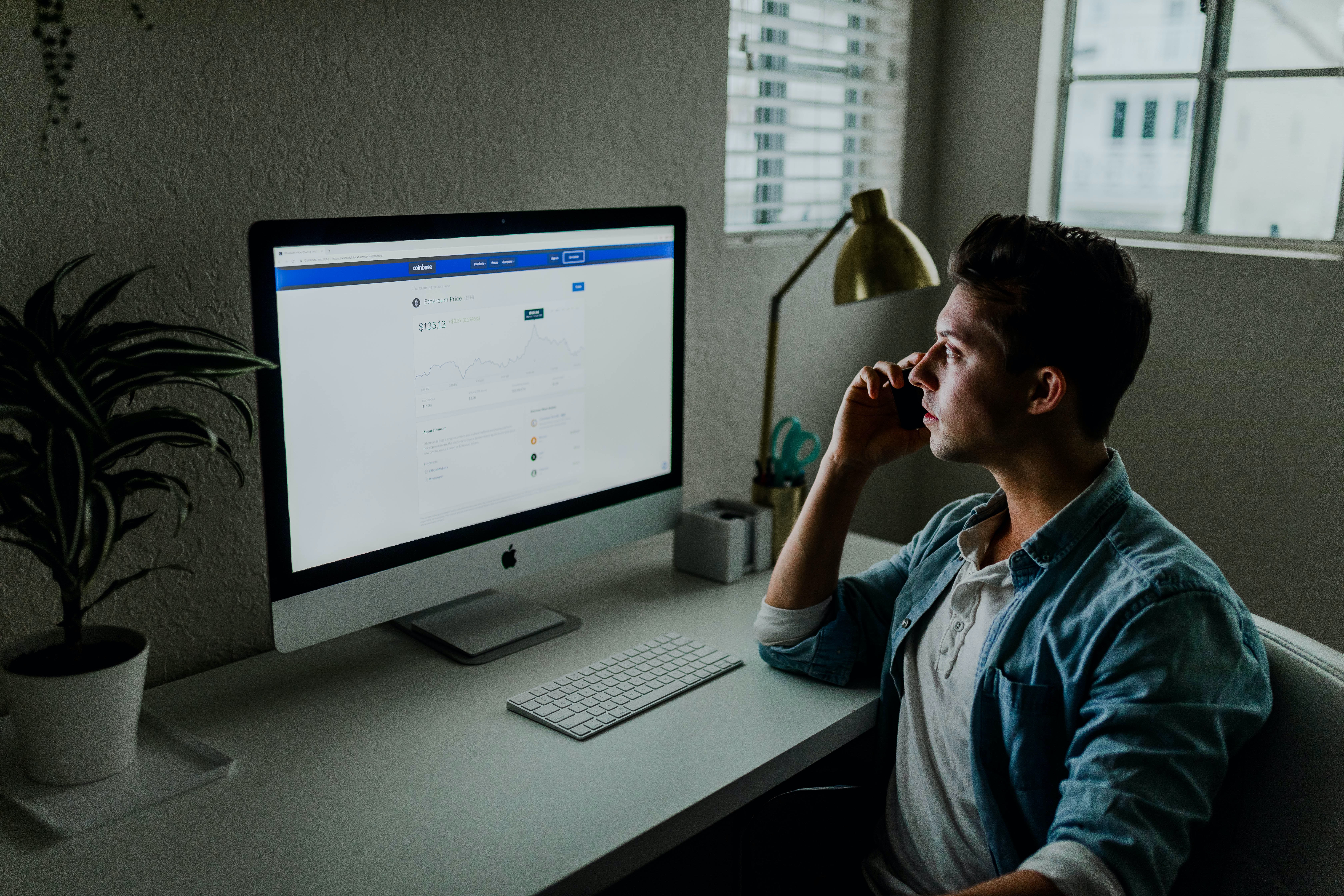 Man in front of computer